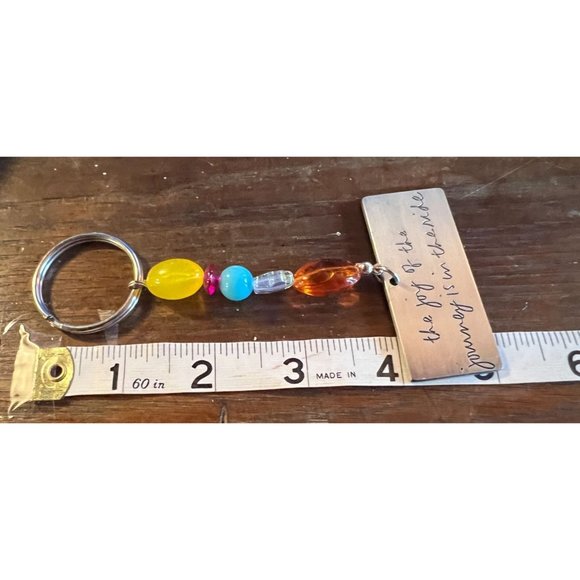 Inspirational Keychain Set Beaded Horse The Joy Of The Journey Is In The Ride - Picture 8 of 8